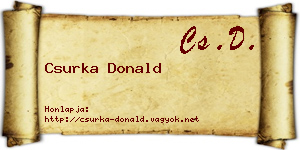 Csurka Donald névjegykártya